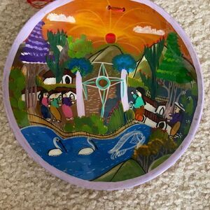 Handmade and painted southwest decorative plate.